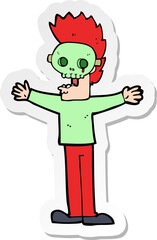 sticker of a cartoon man in spooky mask
