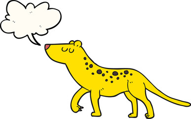 Fototapeta premium speech bubble cartoon leopard
