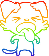 rainbow gradient line drawing cartoon disgusted dog