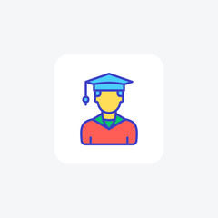 Graduate, education fully editable vector fill icon

