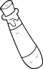 black and white cartoon vial of blood