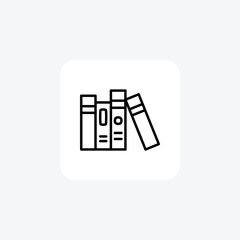 Books, library fully editable vector fill icon

