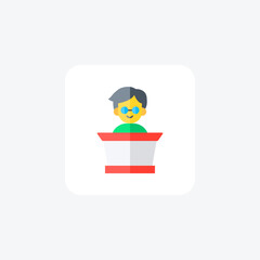 Lecture, speech fully editable vector fill icon

