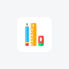 Pencil, drafting fully editable vector fill icon

