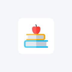 Apple, book fully editable vector fill icon

