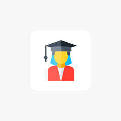 Graduate, education fully editable vector fill icon

