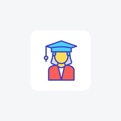 Graduate, education fully editable vector fill icon

