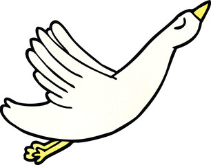 cartoon doodle flying goose © lineartestpilot