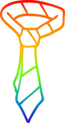 rainbow gradient line drawing cartoon office tie