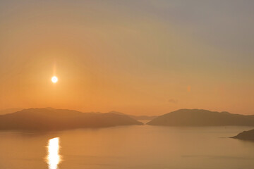 the sunrise at Port Shelter, hong kong 30 June 2013