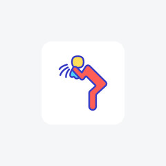 Cough, illness fully editable vector fill icon


