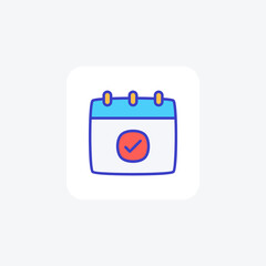 Calendar, date fully editable vector fill icon

