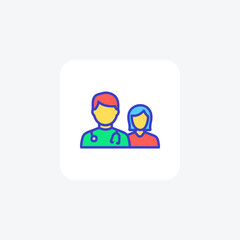 Doctor, medical team fully editable vector fill icon

