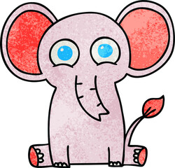 quirky hand drawn cartoon elephant
