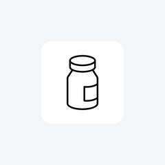 Bottle, drugs, fully editable vector Line Icon