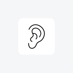 Ear, anatomy fully editable vector Line Icon