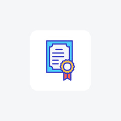 Certificate, degree fully editable vector fill icon