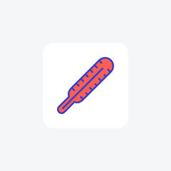 Thermometer, heat fully editable vector fill icon