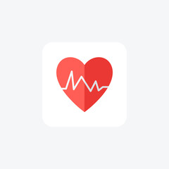Heart, heartbeat fully editable vector Flat Icon