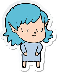 sticker of a cartoon elf girl