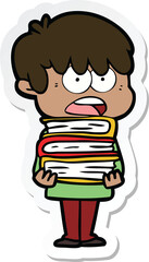 Fototapeta premium sticker of a worried cartoon boy