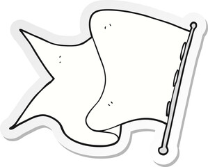 sticker of a cartoon white flag