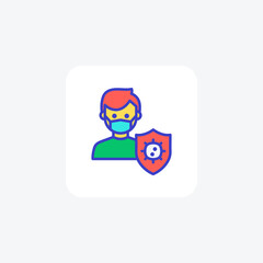 Virus, protection fully editable vector fill icon

