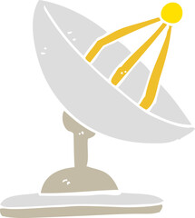 flat color illustration of a cartoon satellite dish