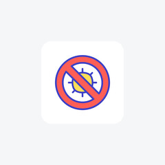 Ban, corona fully editable vector fill icon


