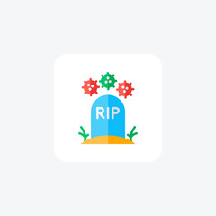 Death, coronavirus fully editable vector fill icon


