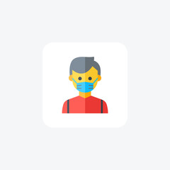 Mask, protection fully editable vector fill icon

