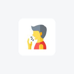 Cough, caroona fully editable vector fill icon

