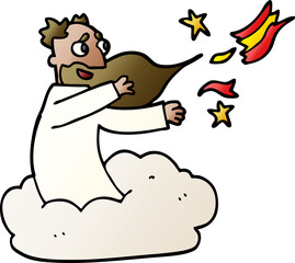 cartoon doodle god creating universe