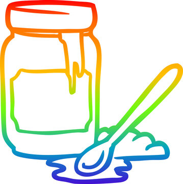recommend clip art: rainbow gradient line drawing jar of honey