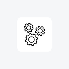 Cogwheel, development fully editable vector fill  icon

