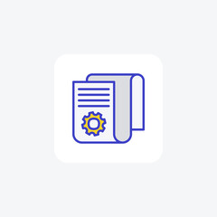Cogwheel, content fully editable vector fill  icon

