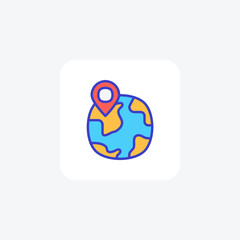 Globe, local fully editable vector fill  icon

