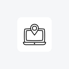 Laptop, navigation fully editable vector fill  icon

