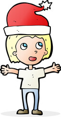 cartoon boy in christmas hat