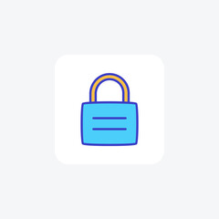 Lock, locked, fully editable vector fill  icon

