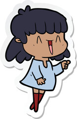 sticker of a cartoon woman