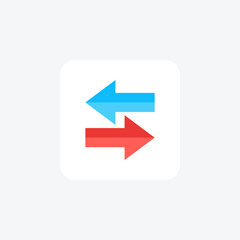 Arrow, inversion fully editable vector fill  icon

