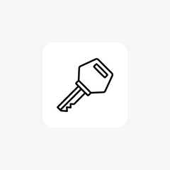 Key, open fully editable vector fill icon

