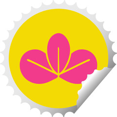 circular peeling sticker cartoon autumn leaf