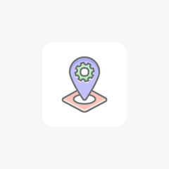 Location, pin fully editable vector fill icon

