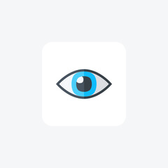 Eye, visual fully editable vector fill icon

