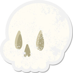 cartoon spooky skull grunge sticker