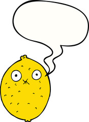 cartoon bitter lemon and speech bubble