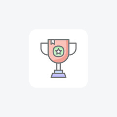 Achievement, award fully editable vector line icon

