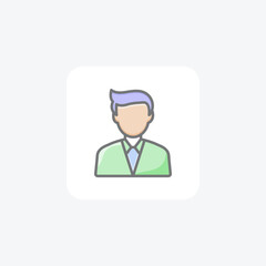 Formal, male fully editable vector line icon

